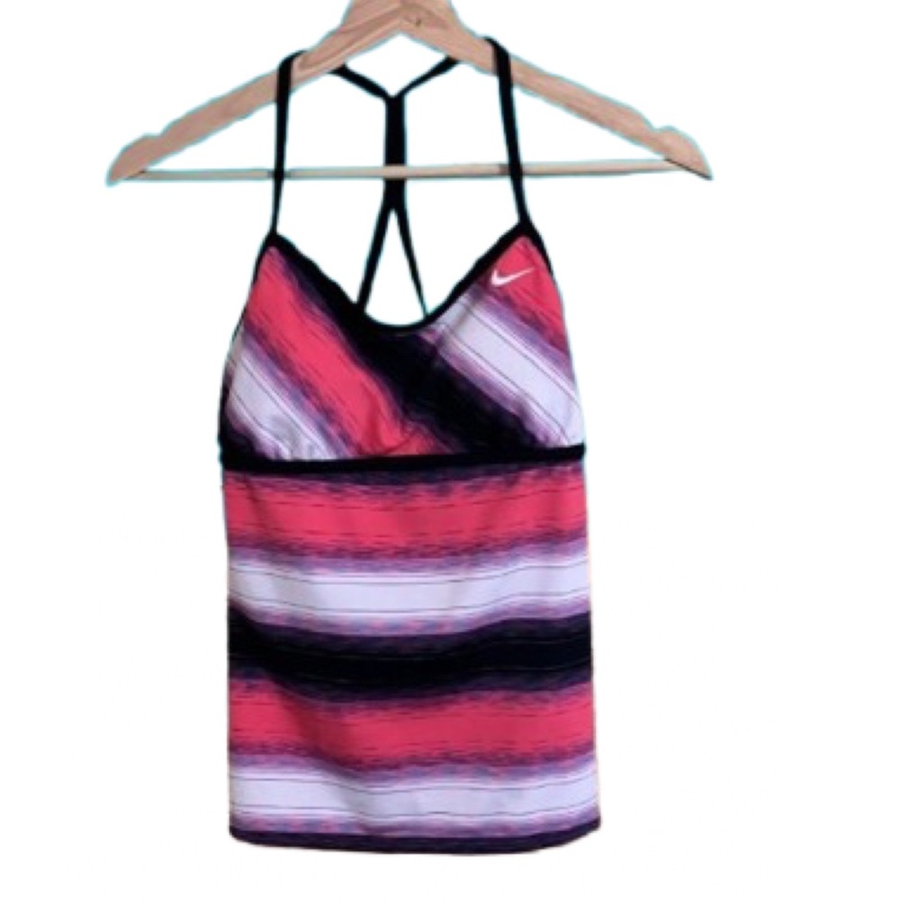 Nike Multicolor Striped Athletic Top or Swim Tankini Size 8 Streetwear Beach